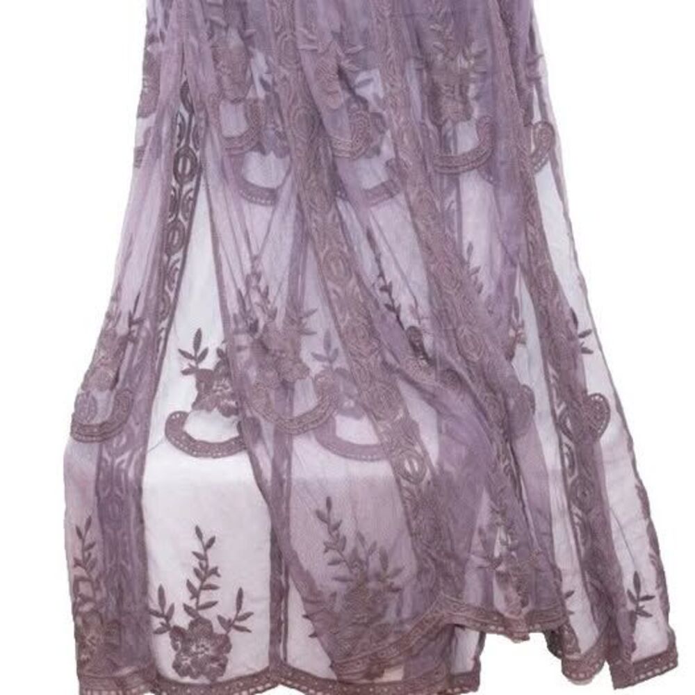 Wishlist Deep V Lace Mesh Maxi Dress Romper Whimsigoth Fairy Festival Boho Sz L - Picture 7 of 9